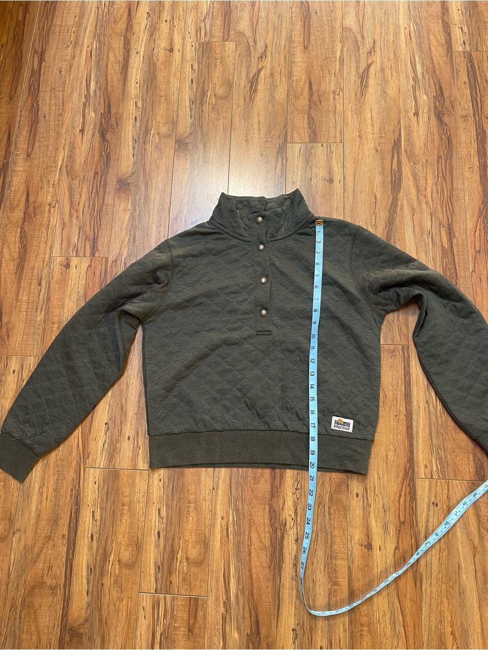 Marmot Galen Quarter Snap Quilted Funnel Neck Wool Blend Pullover Size S - Picture 7 of 16
